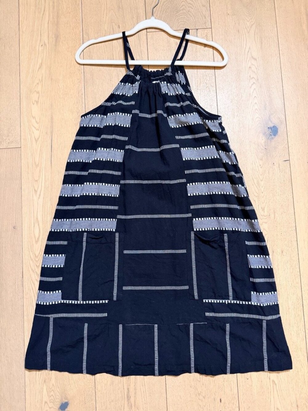 Old Navy - Striped Linen Blend Shift Boho Dress - Large - EUC